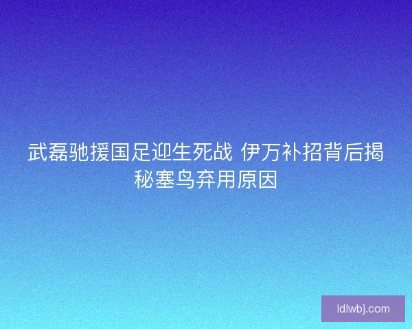 武磊驰援国足迎生死战 伊万补招背后揭秘塞鸟弃用原因 武磊驰援国足迎生死战 伊万补招背后揭秘塞鸟弃用原因