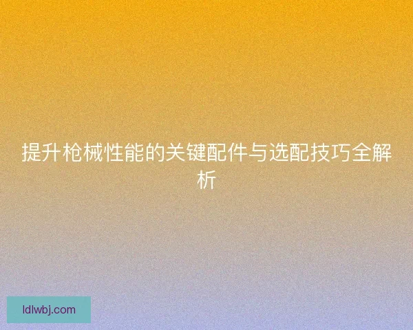 提升枪械性能的关键配件与选配技巧全解析